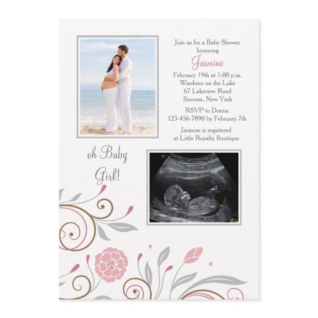 It's A Girl Photo Baby Shower Invitation Custom 2