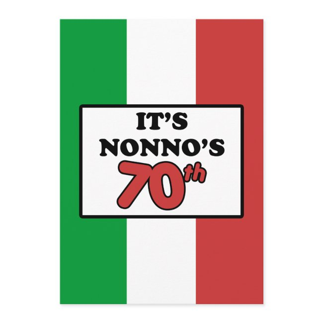 It's Nonno's 70th Birthday Italian Flag Invite