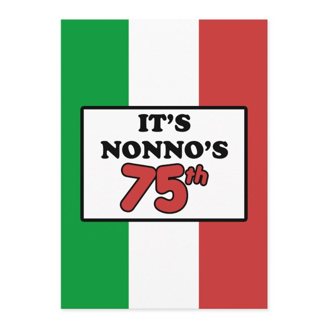 It's Nonno's 75th Birthday Italian Flag Invite