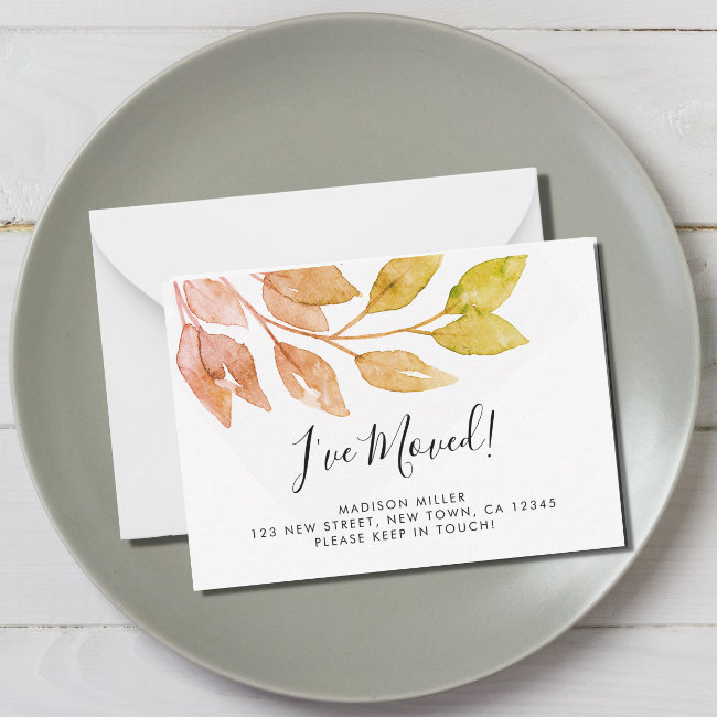 I've Moved Fall Moving Announcement Mini Invitations