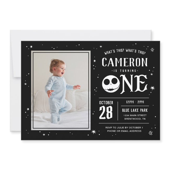 Jack Skellington First Birthday - One Photo Invitation