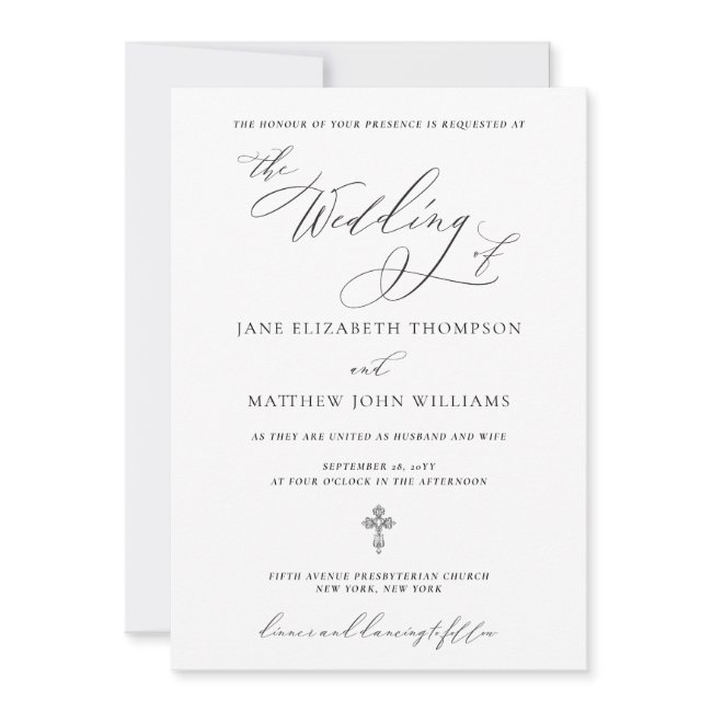 Jane Christian Wedding Invitation With Rsvp