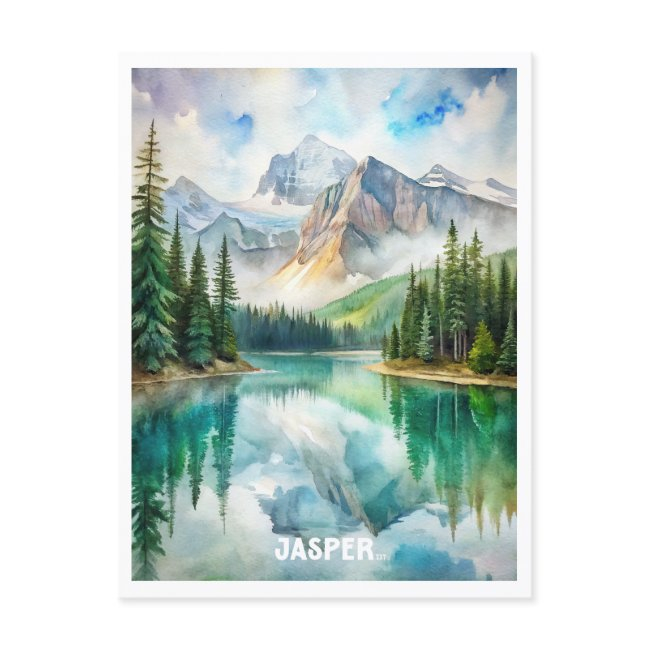 Jasper National Park Watercolor Painting Postinvitations