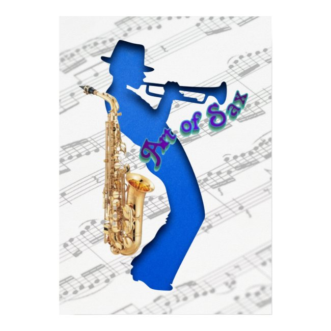 Jazz Musician Blue Print Wall Art Poster