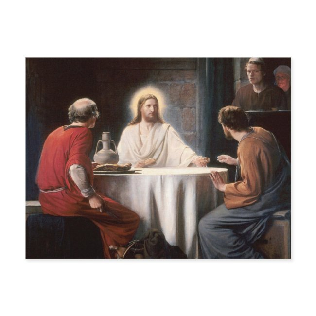 Jesus Christ At The Supper At Emmaus By Carl Bloch Postinvitations
