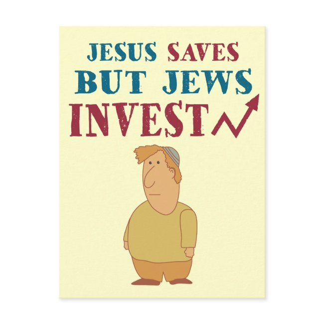 Jews Invest - Jewish Finance Humor Postinvitations