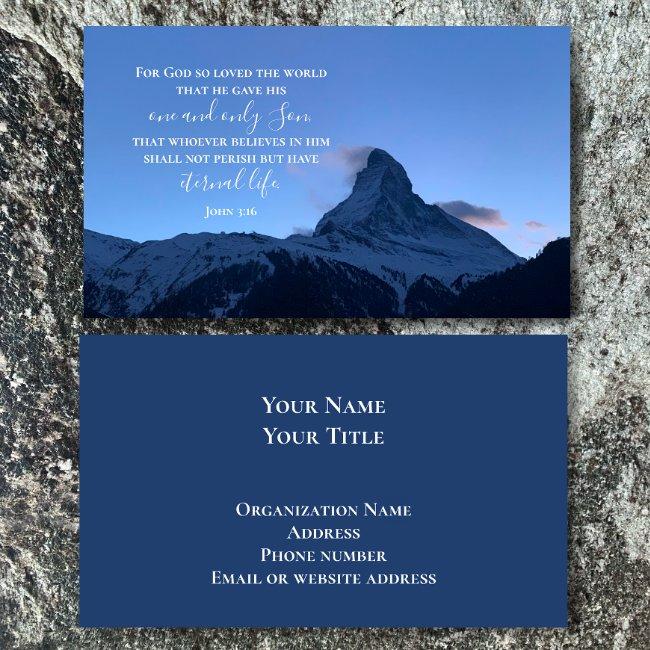 John 3:16 Bible Verse | Swiss Alps Original Photo Business Invitations
