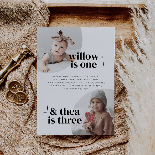 Joint Birthday Invitation With Arches