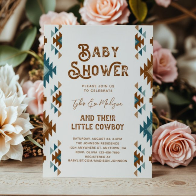 Joint Cowboy Baby Shower Invitations