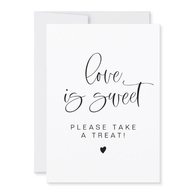 Jolie Minimalist Love Is Sweet Treat Favor Sign Invitation