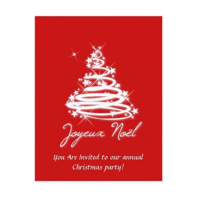Joyeux Noël With Christmas Tree Invitation