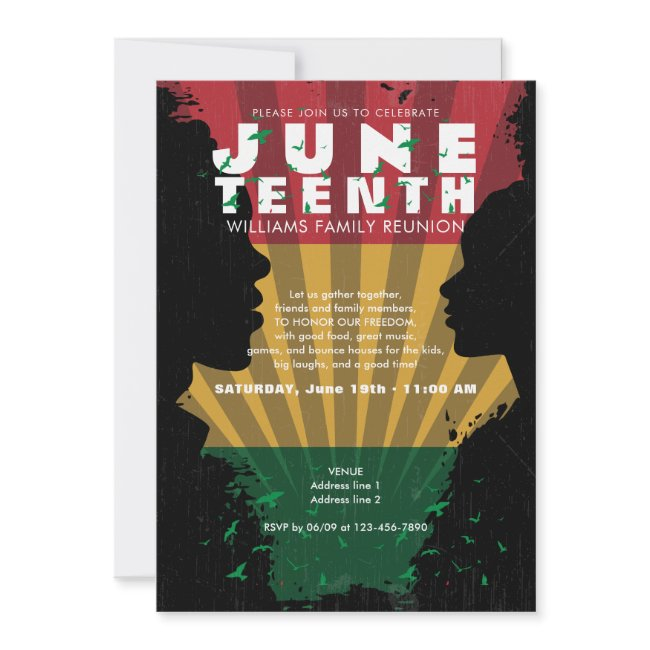 Juneteenth Freedom 1865 Black History Celebration Invitation
