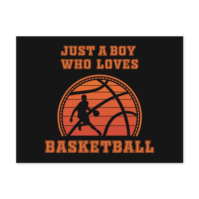 Just A Boy Who Loves Basketball Invitation Postinvitations
