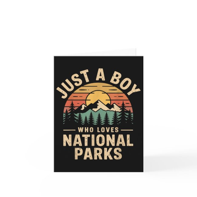 Just A Boy Who Loves National Parks Retro Nature V Invitations