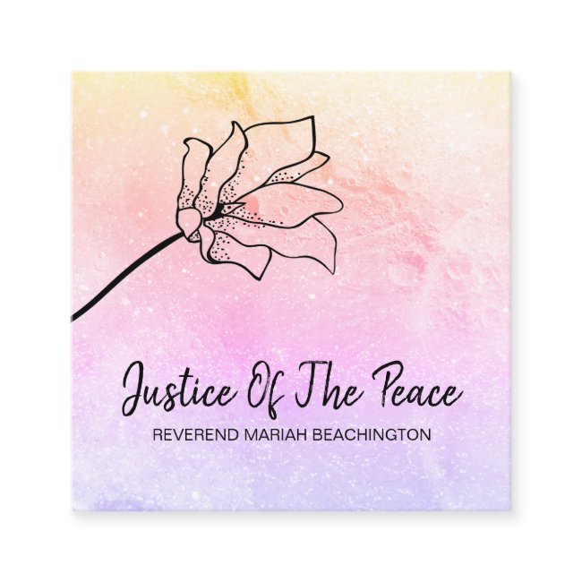 *~* Justice Of The Peace Rainbow Flower Moon Square Business Invitations