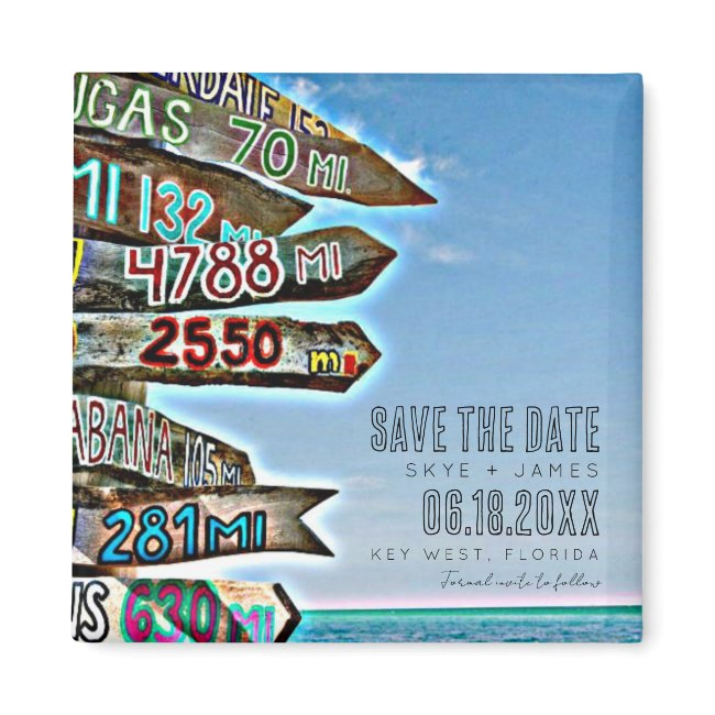 Key West Destination Wedding Save The Date Magnet