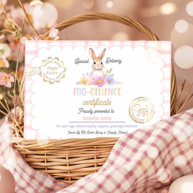 Kids Personalized Easter Egg-cellence Certificate Invitation