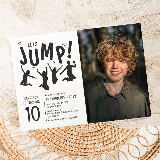 Kids Photo Trampoline Birthday Party Invitation