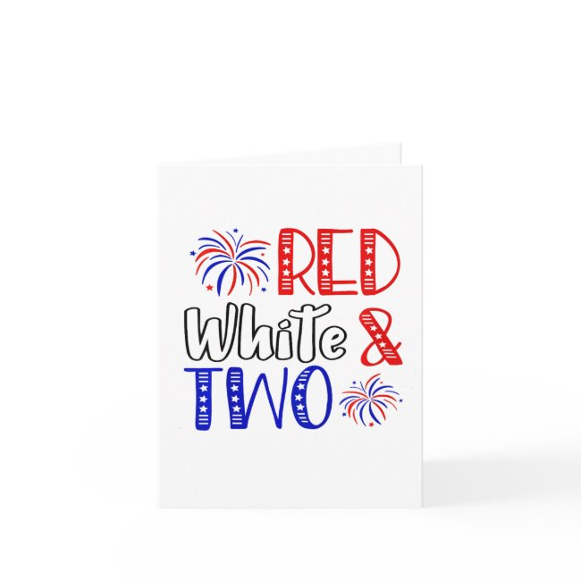 Kids Red White And Two 2nd Birthday 4th Of July In Invitations
