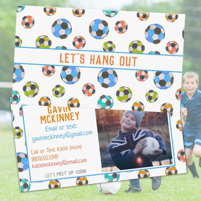 Kid's Soccer Contact Calling Invitations