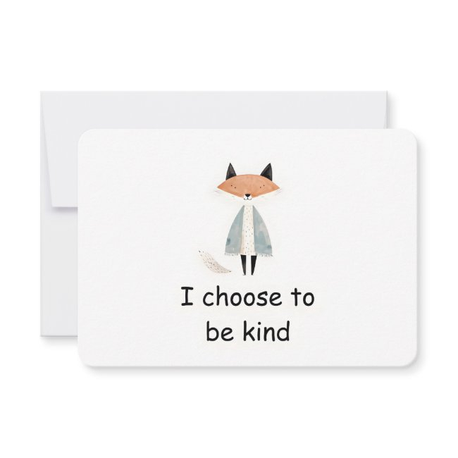 Kind Red Fox Woodland Animal Affirmation Invitations