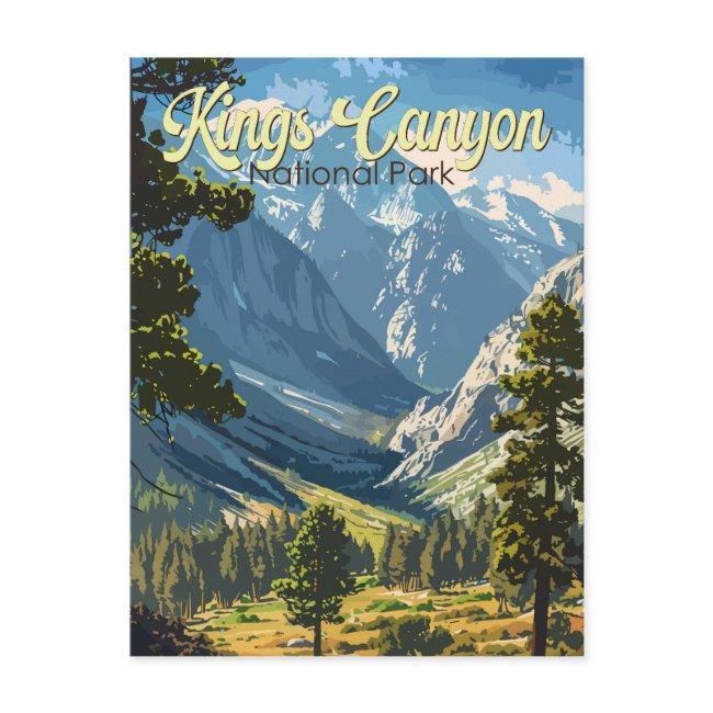 Kings Canyon National Park Illustration Travel Art Postinvitations