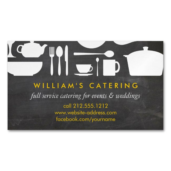Kitchen Collage On Chalkboard Magnetic Magnetic Business Invitations
