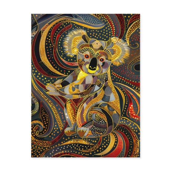 Koala In Aborigine Dot Art Style Postinvitations
