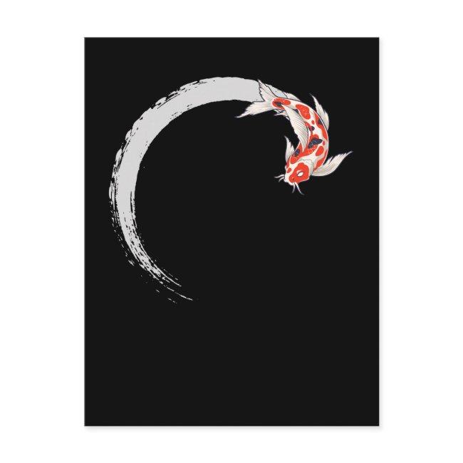 Koi Japanese Enso Circle Carp Fish Postinvitations