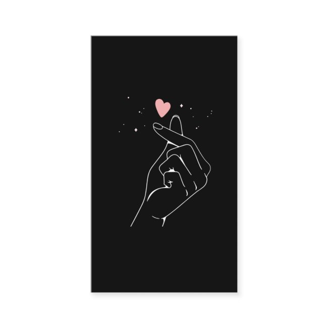 Kpop Drama Korean Finger Heart Saranghae Business Invitations