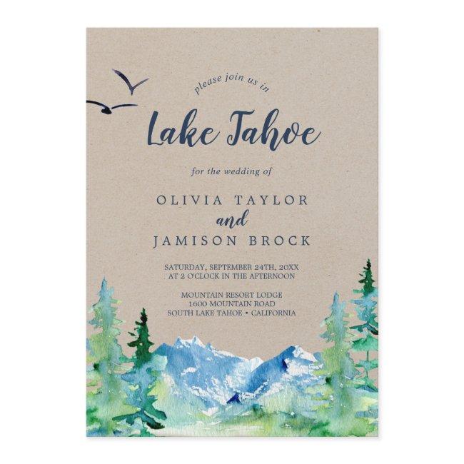 Kraft Lake Tahoe Mountain Destination Wedding Invitation