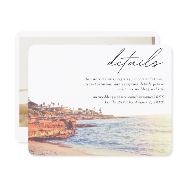 La Jolla Cove Beach Wedding Details Enclosure Invitations