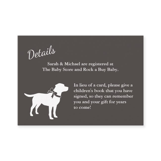 Labrador Dog Baby Shower Lab Grey Gender Neutral Enclosure Invitations