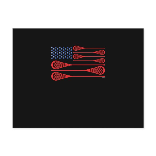 Lacrosse Flag Holiday Postinvitations
