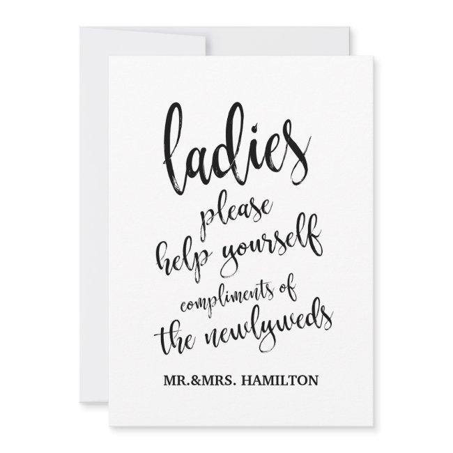 Ladies Bathroom Basket Affordable Sign