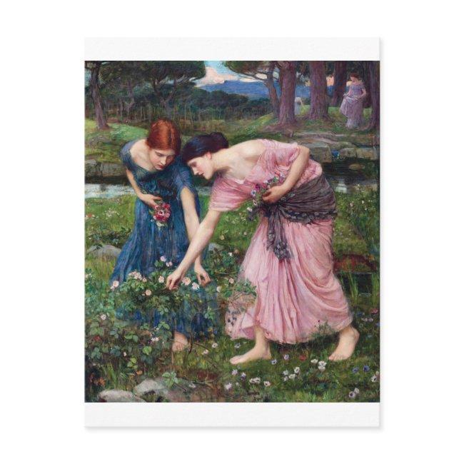 Ladies Picking Roses, John William Waterhouse Postinvitations