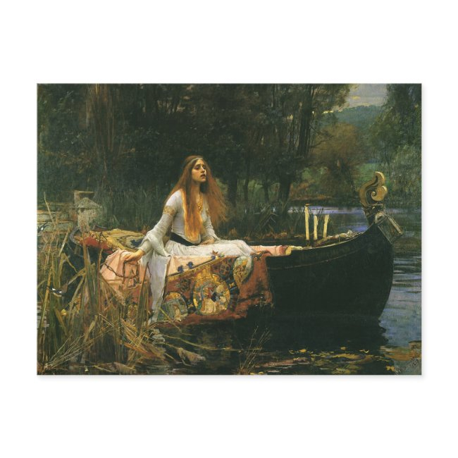 Lady Of Shalott On Boat By John William Waterhouse Postinvitations