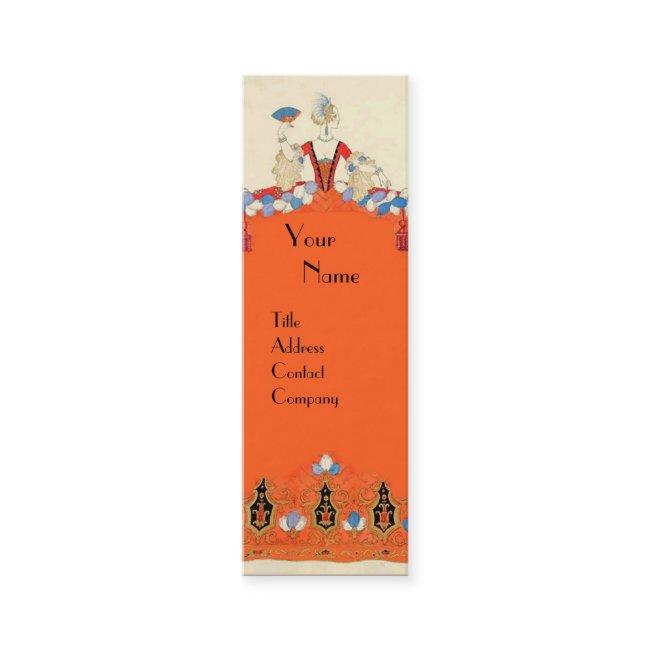 Lady Orange Fashion Costume Designer Makeup Artist Mini Business Invitations
