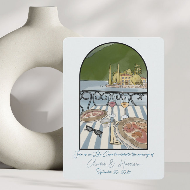 Lake Como Italy Wedding Save The Date Invitation