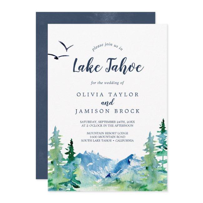 Lake Tahoe Mountain Destination Wedding Invitation