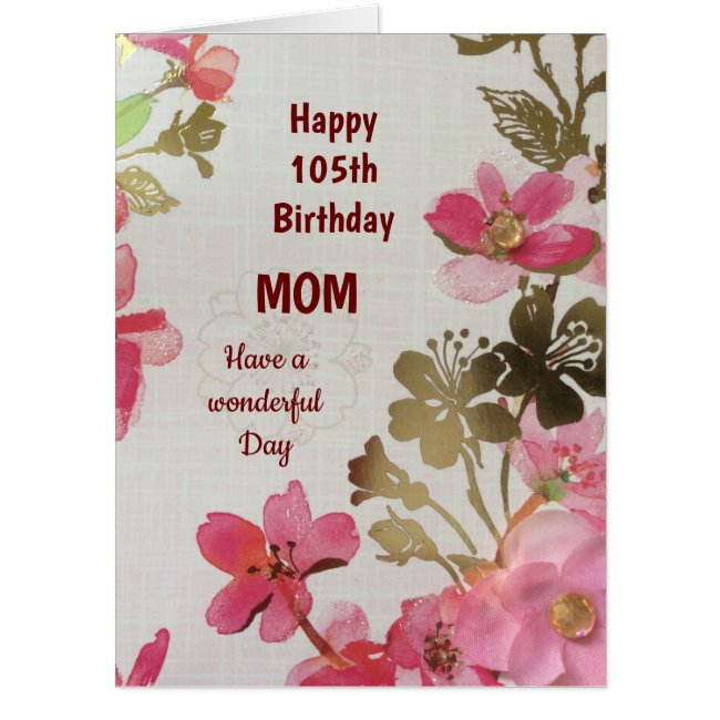 Large Happy 105th Birthday Mom Invitations