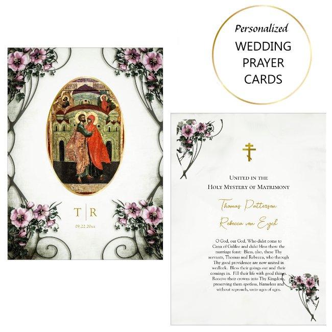 Large Lilac Flowers Orthodox Wedding Prayer Invitations