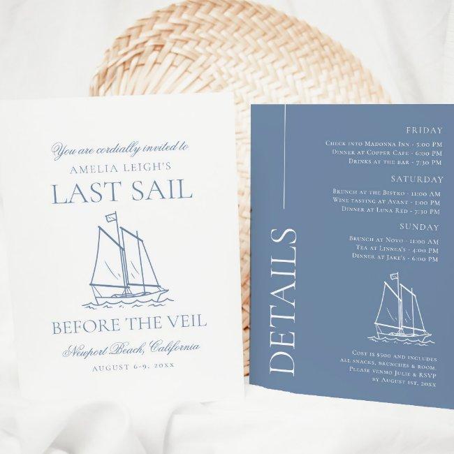 Last Sail Before The Veil Bachelorette Weekend Invitation