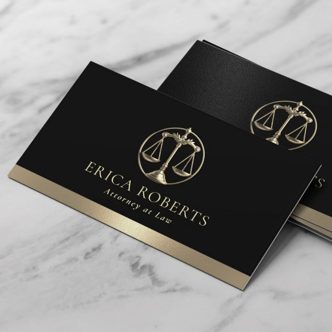 Lawyer Modern Gold Justice Scale Attorney At Law Business Invitations