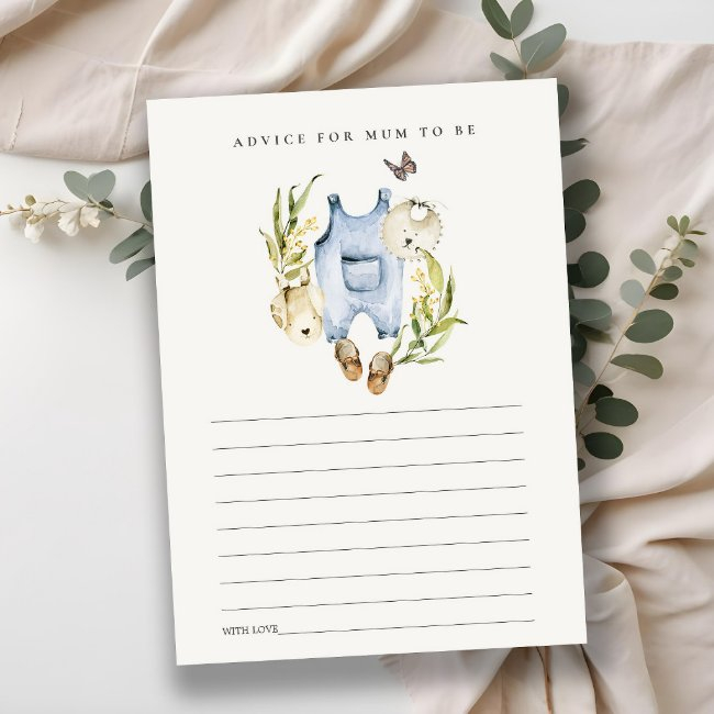 Leafy Foliage Clothes Advice For Mum Baby Shower Enclosure Invitations