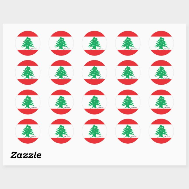 Lebanon & Lebanese Flag Patriots, Holiday / Sports Classic Round Sticker