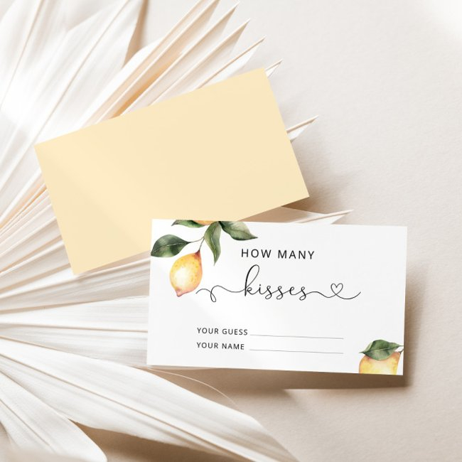 Lemon Guess How Many Kisses Bridal Game Enclosure Invitations