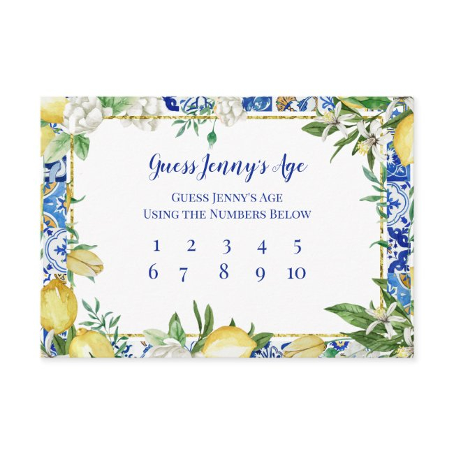 Lemon Guess The Bride's Age Enclosure Invitations