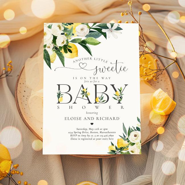 Lemon Mediterranean Little Sweetie Baby Shower Invitation