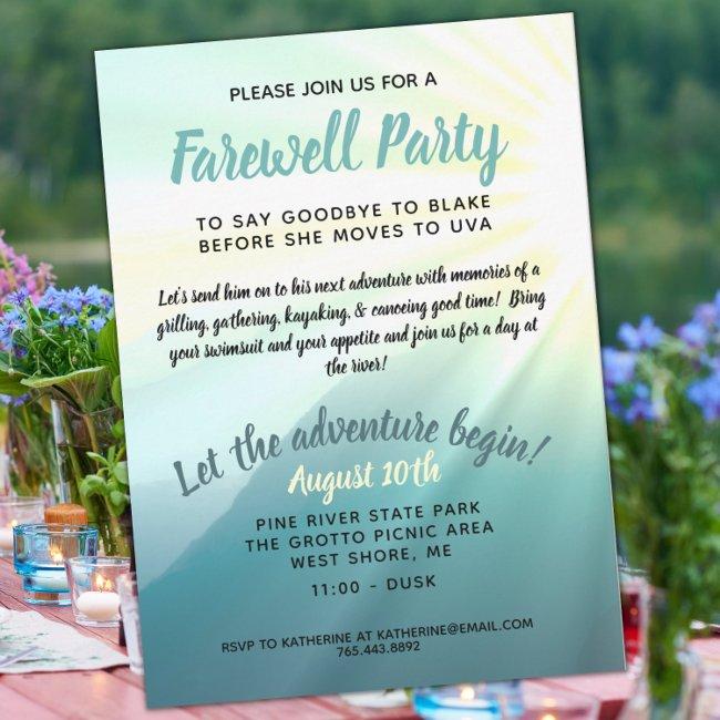 Let The Adventure Begin Farewell Party Invitation